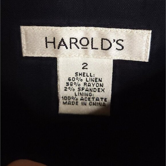 Harold's Navy Linen Blend Cropped Pants 2 - Picture 6 of 7